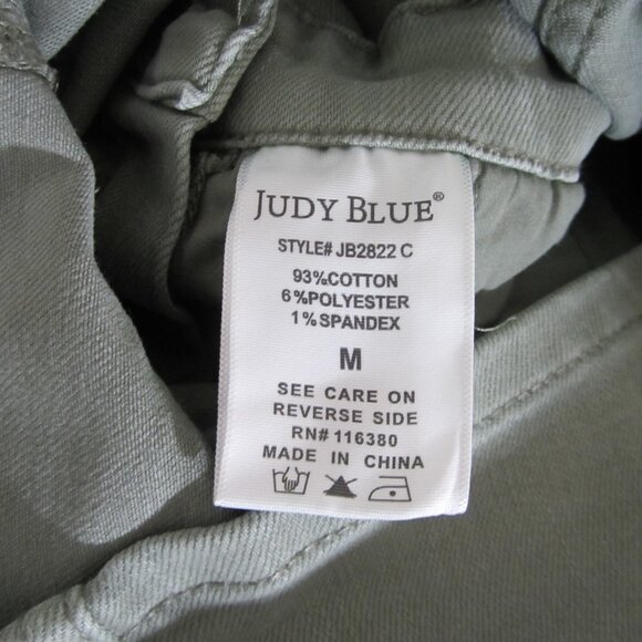 Judy Blue Weekend Ready Army Green Distressed Overall Skirt with Silver … - Picture 4 of 11